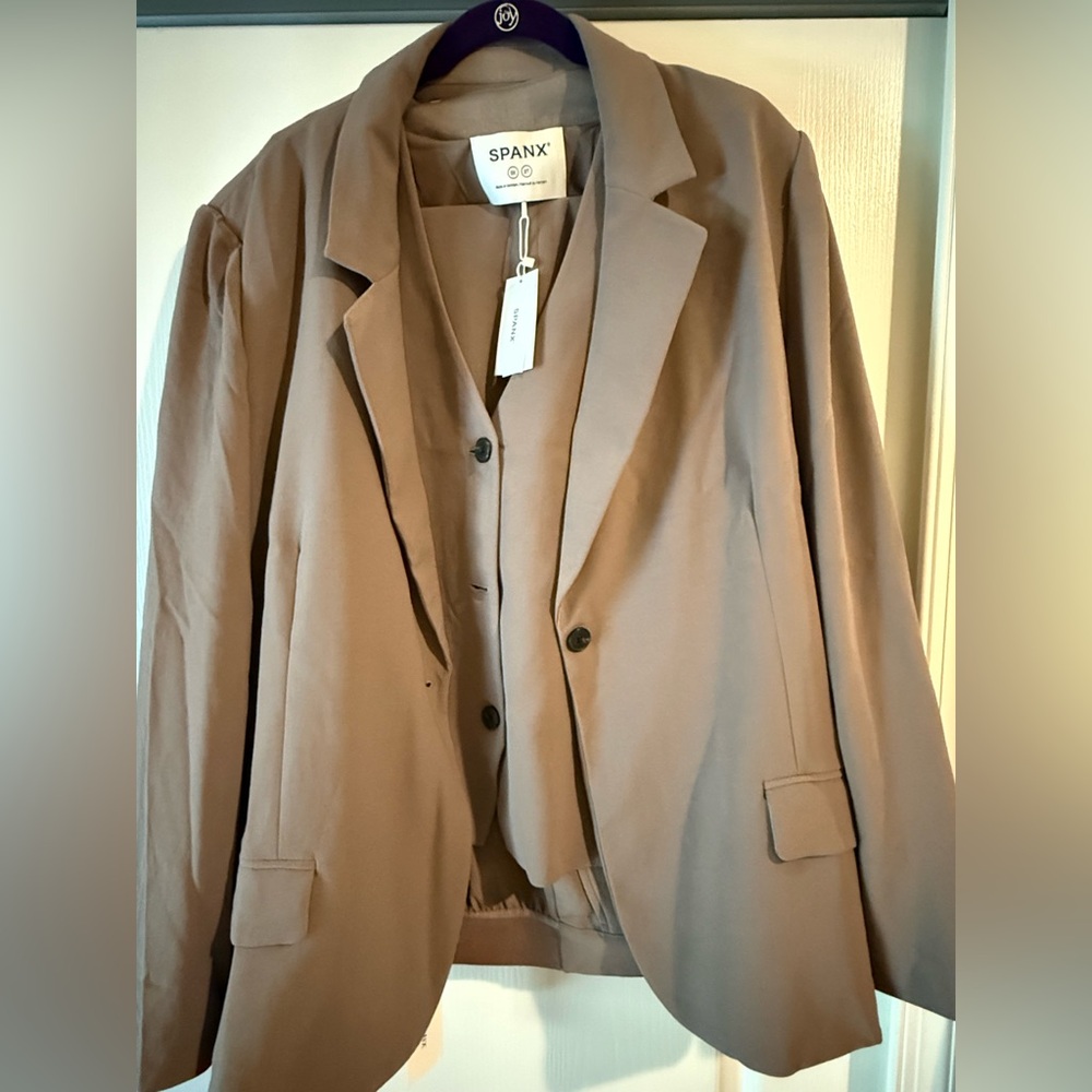 NWT: SPANX Classic Brown Blazer and Vest Suit